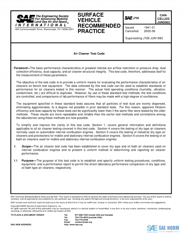SAE J 726 Series PDF
