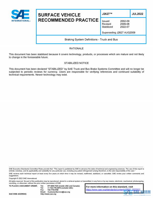 SAE J 2627 Series PDF
