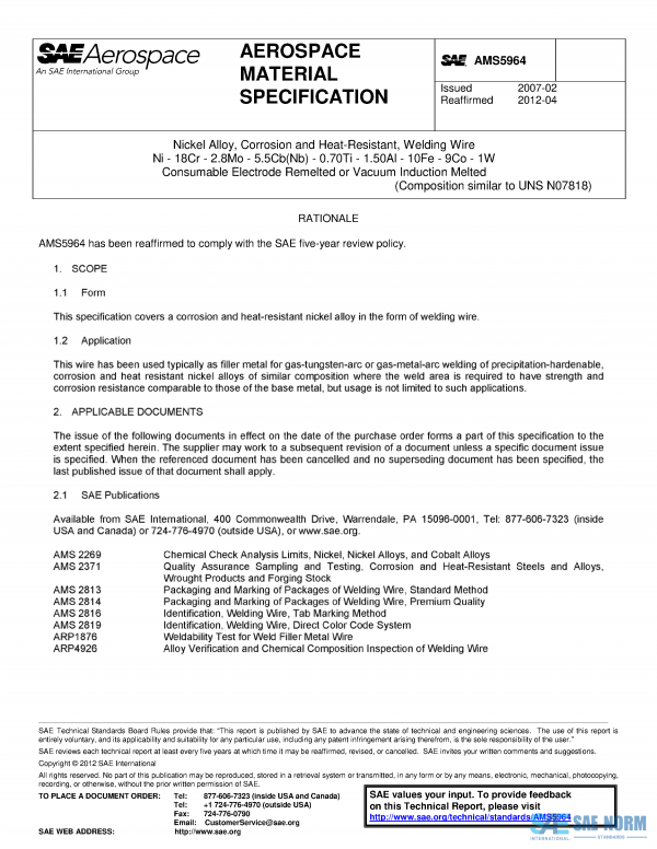 SAE AMS 5964 Series PDF