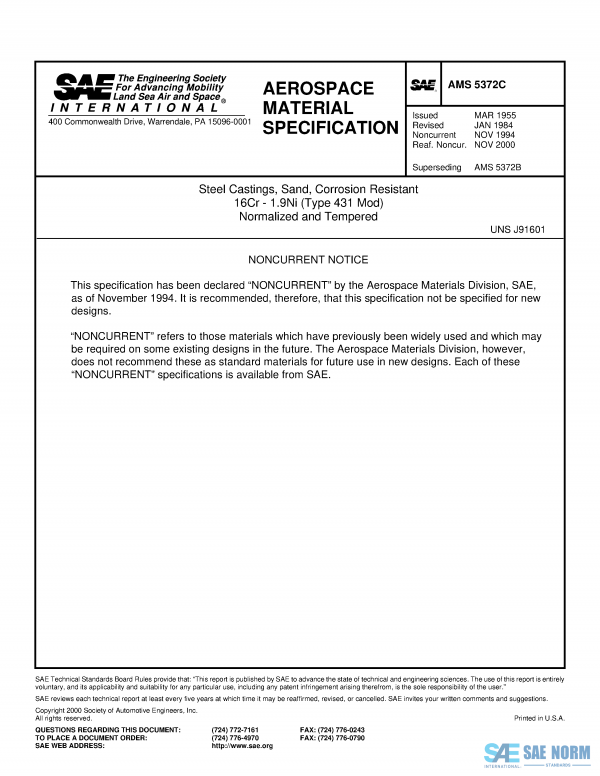 SAE AMS 5372 Series PDF