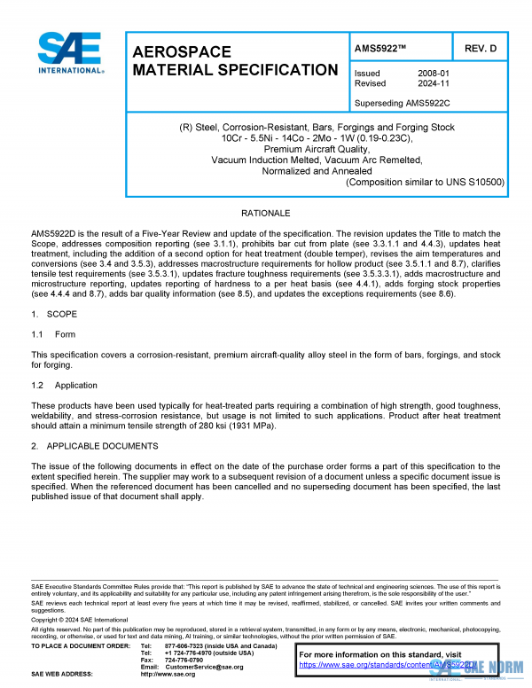 SAE AMS 5922 Series PDF