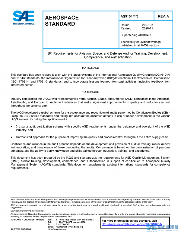 SAE AS 9104/3 Series PDF