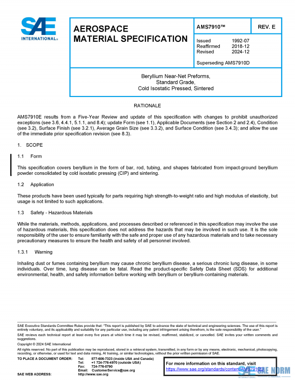 SAE AMS 7910 Series PDF