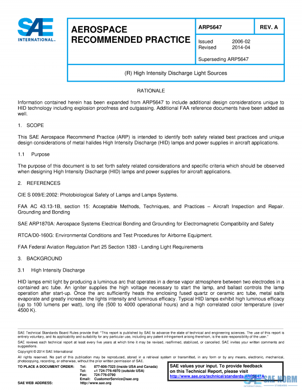 SAE ARP 5647 Series PDF