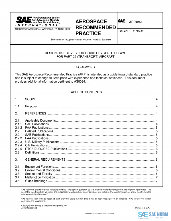 SAE ARP 4256 Series PDF