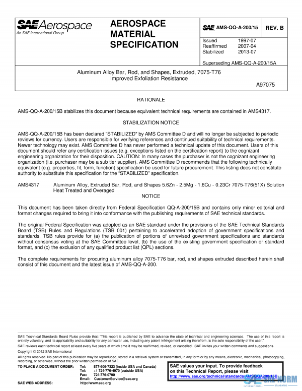 SAE AMSQQA 200/15 Series PDF