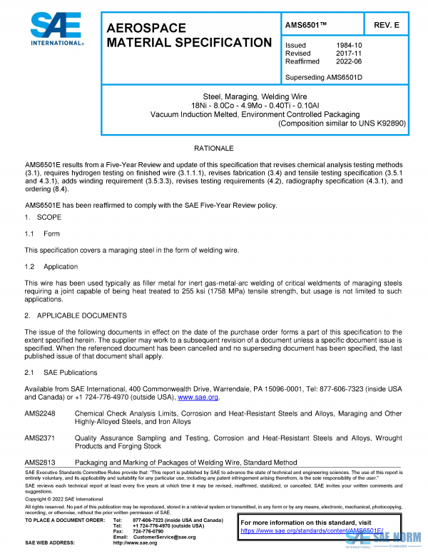 SAE AMS 6501 Series PDF