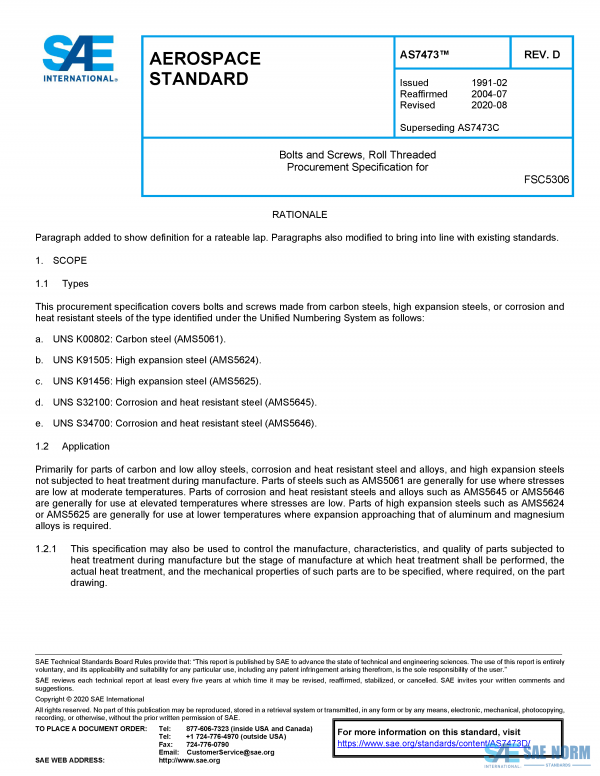 SAE AS 7473 Series PDF