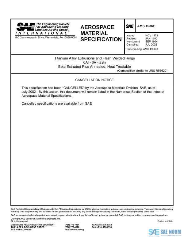 SAE AMS 4936 Series PDF