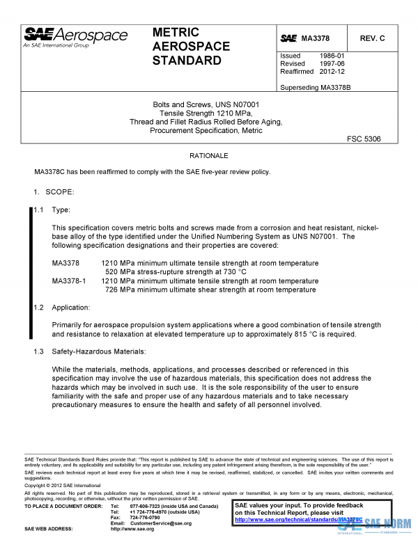 SAE MA 3378 Series PDF