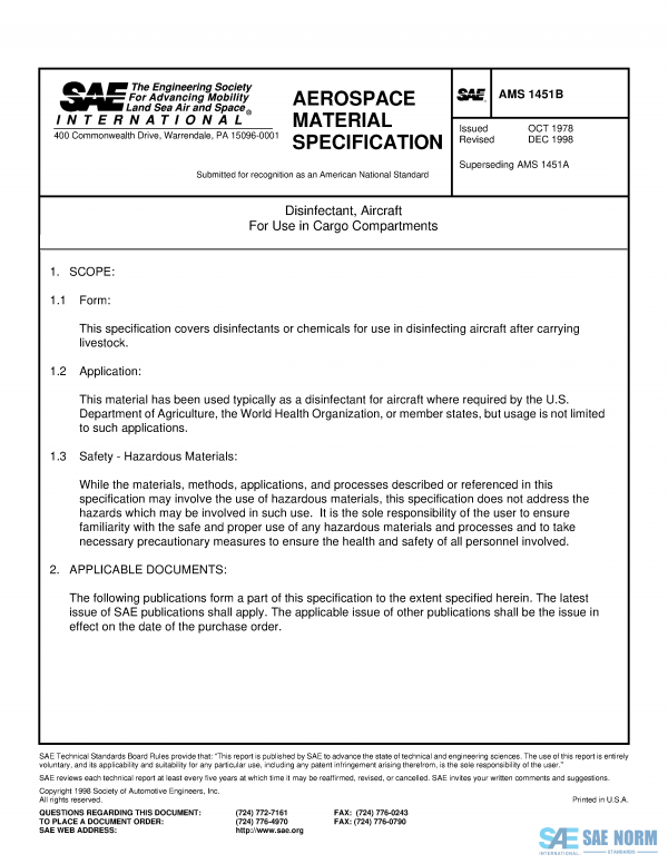 SAE AMS 1451 Series PDF