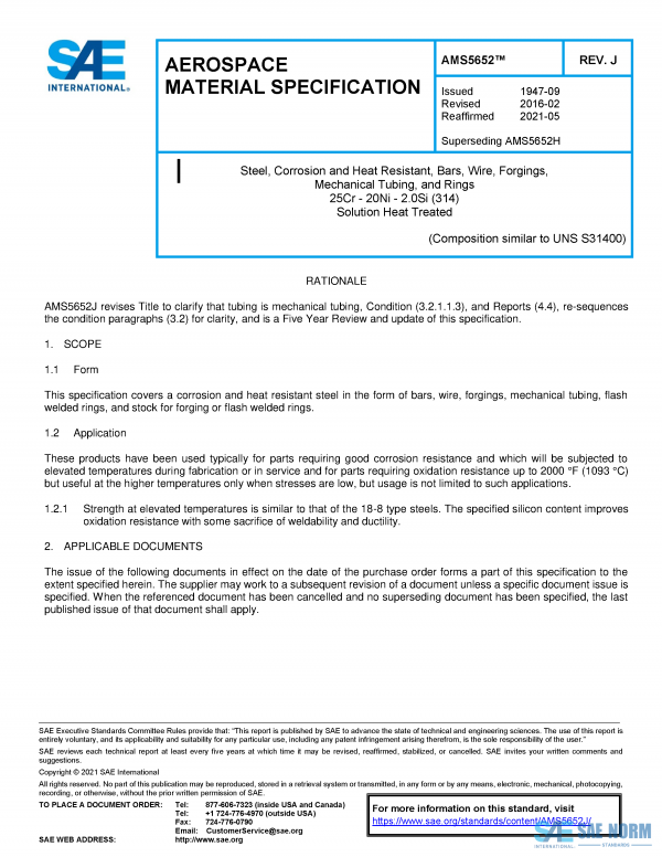 SAE AMS 5652 Series PDF