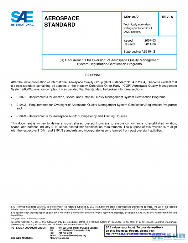 SAE AS 9104/2 Series PDF