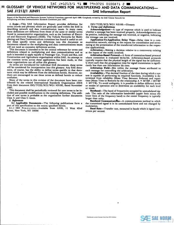 SAE J 1213/1 Series PDF