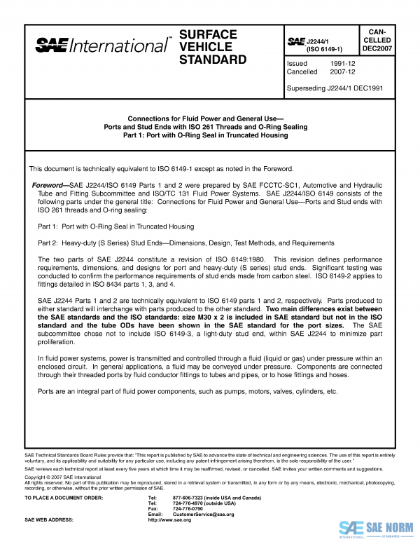 SAE J 2244/1 Series PDF