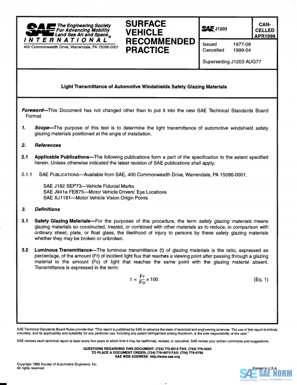 SAE J 1203 Series PDF