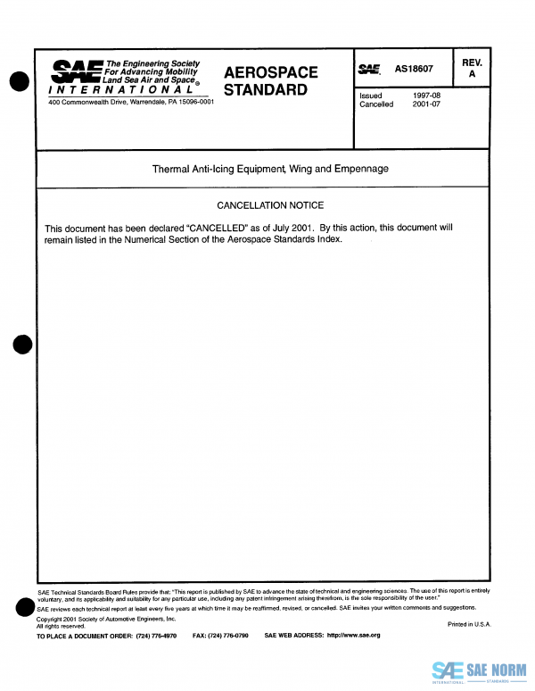 SAE AS 18607 Series PDF