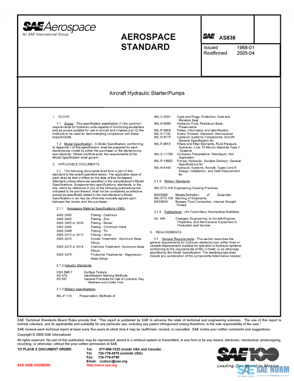SAE AS 838 Series PDF