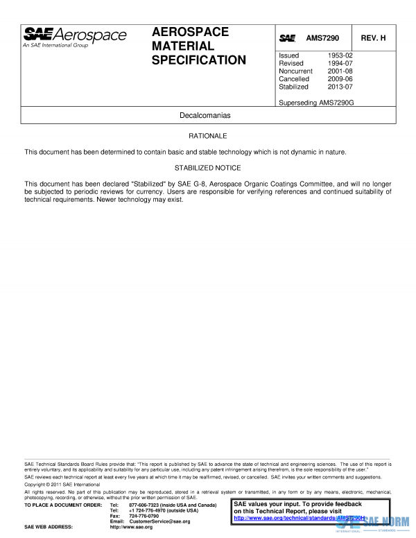 SAE AMS 7290 Series PDF