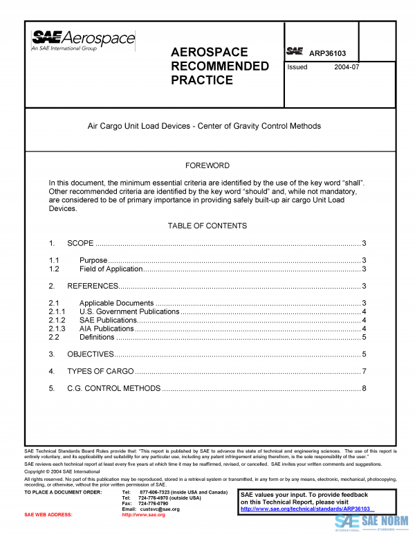 SAE ARP 36103 Series PDF