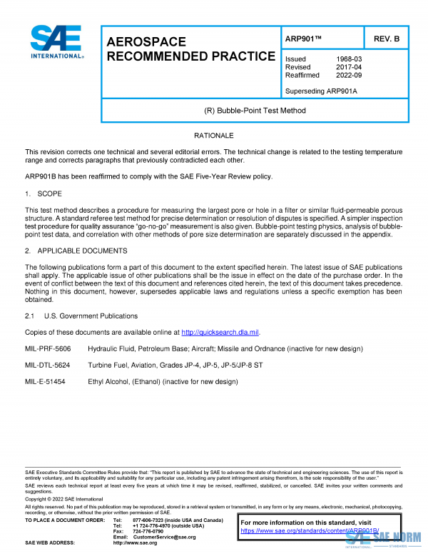 SAE ARP 901 Series PDF