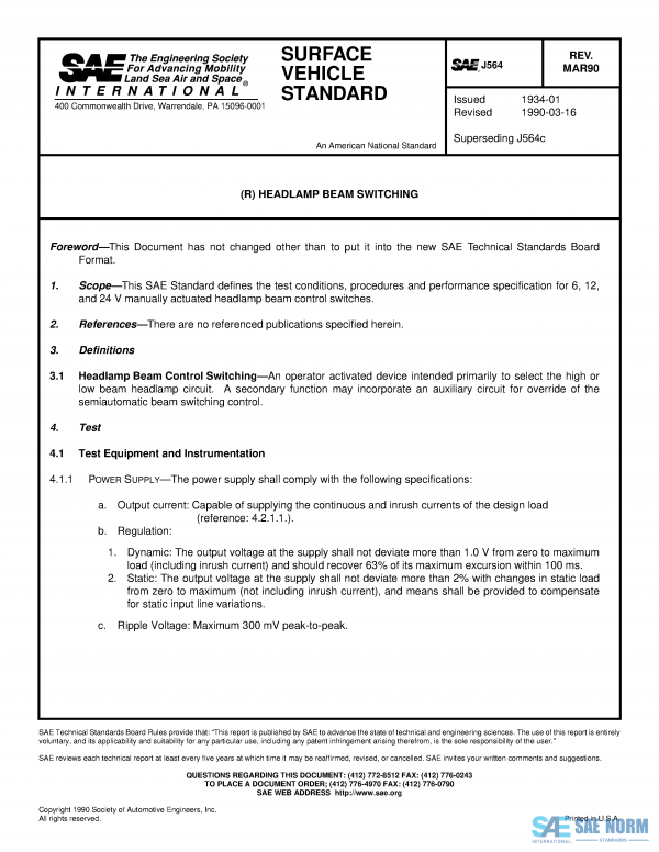 SAE J 564 Series PDF
