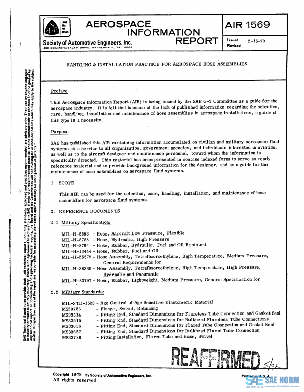 SAE AIR 1569 Series PDF