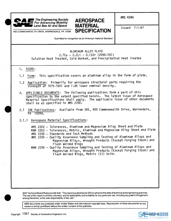 SAE AMS 4346 Series PDF