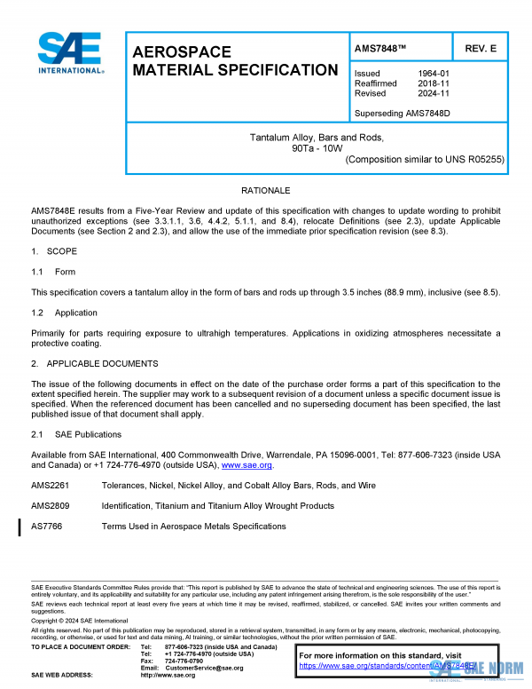 SAE AMS 7848 Series PDF