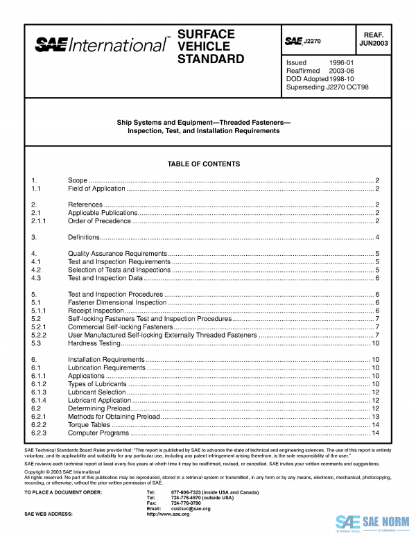 SAE J 2270 Series PDF