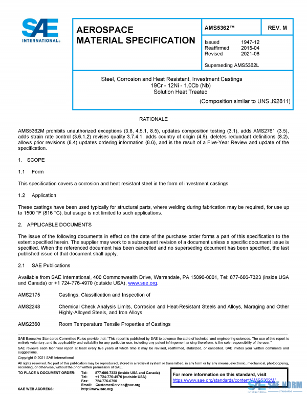 SAE AMS 5362 Series PDF
