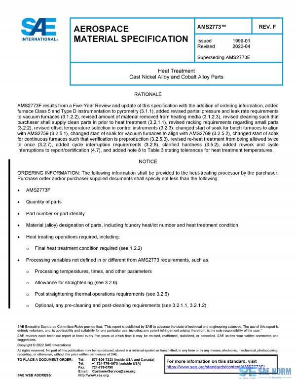 SAE AMS 2773 Series PDF