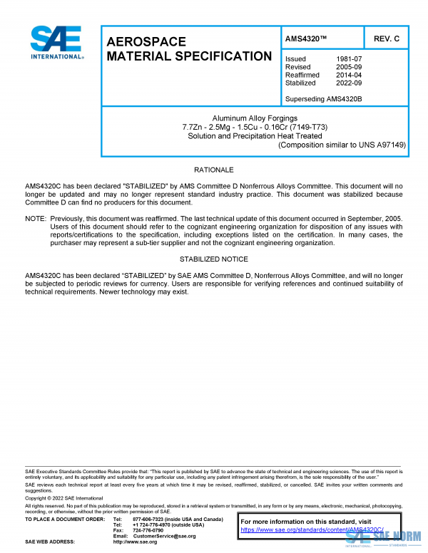 SAE AMS 4320 Series PDF