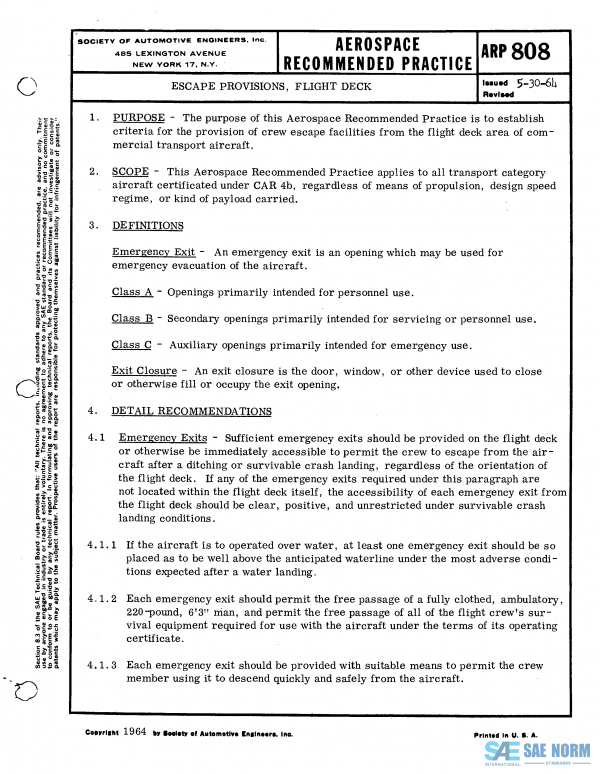 SAE ARP 808 Series PDF