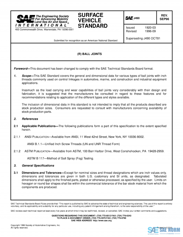 SAE J 490 Series PDF