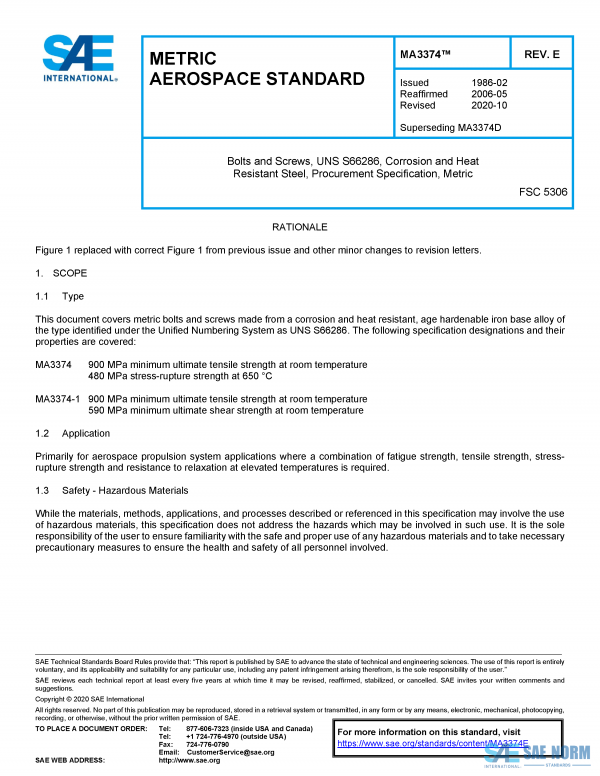 SAE MA 3374 Series PDF