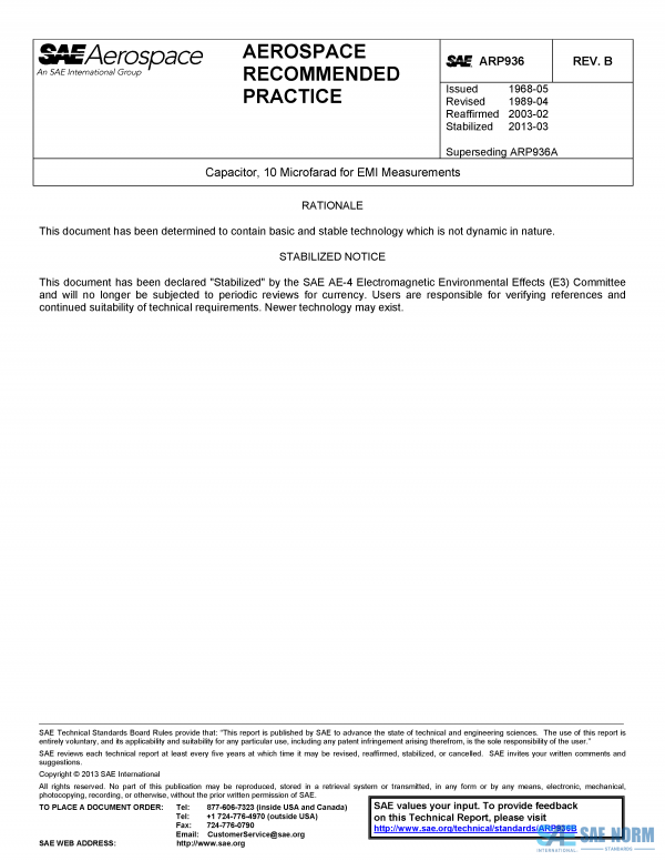 SAE ARP 936 Series PDF