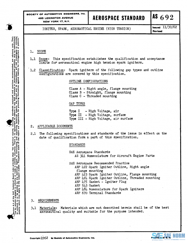 SAE AS 692 Series PDF