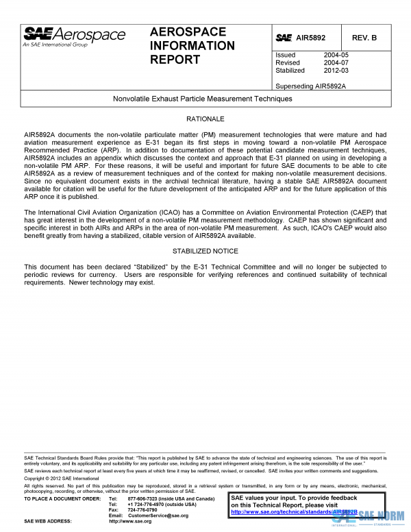 SAE AIR 5892 Series PDF