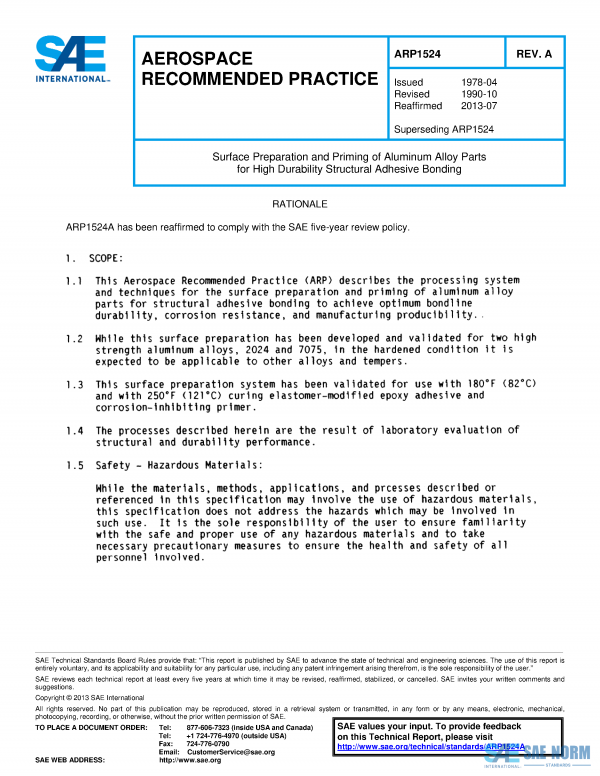 SAE ARP 1524 Series PDF