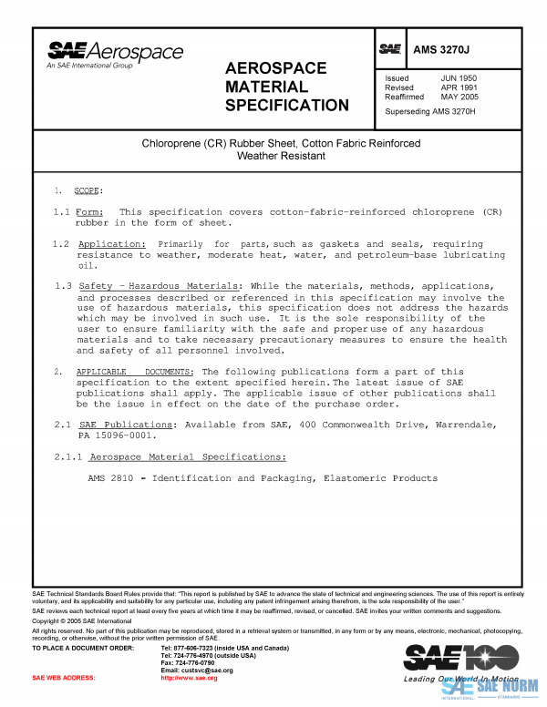 SAE AMS 3270 Series PDF