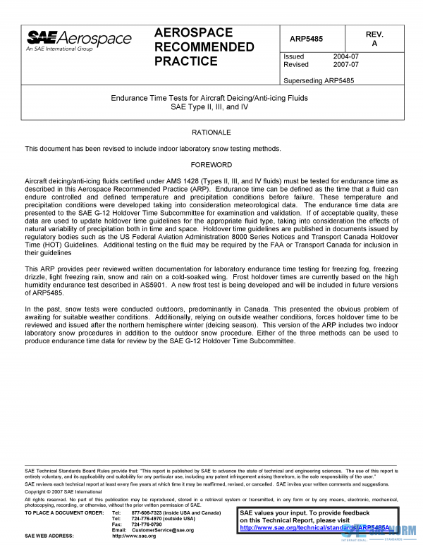 SAE ARP 5485 Series PDF