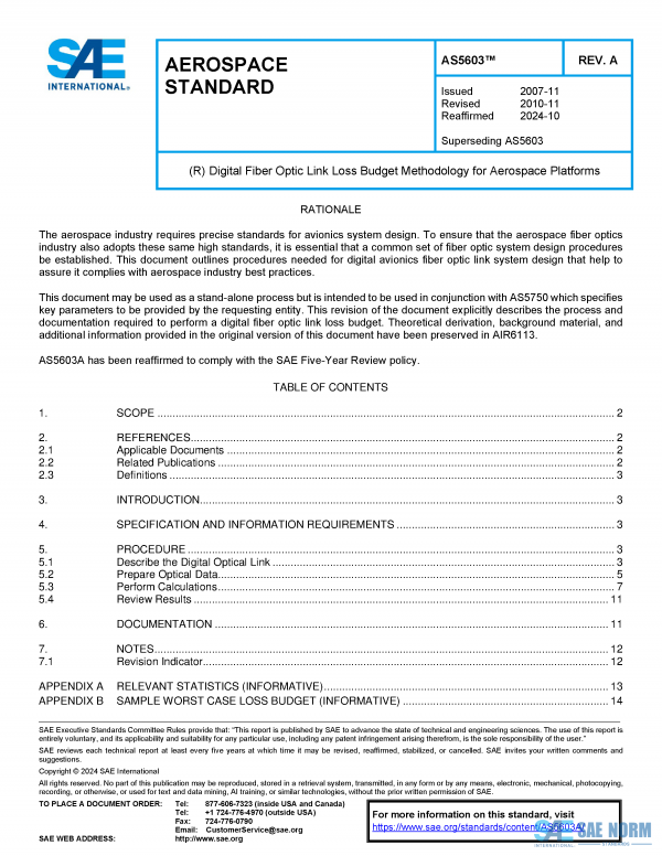 SAE AS 5603 Series PDF