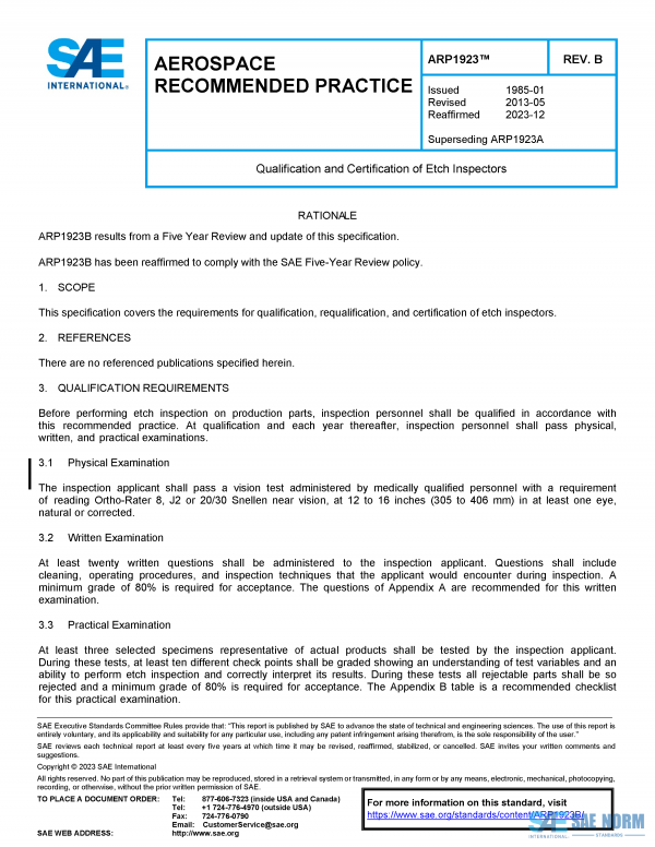 SAE ARP 1923 Series PDF