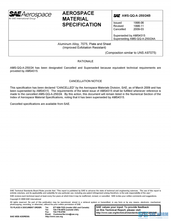 SAE AMSQQA 250/24 Series PDF