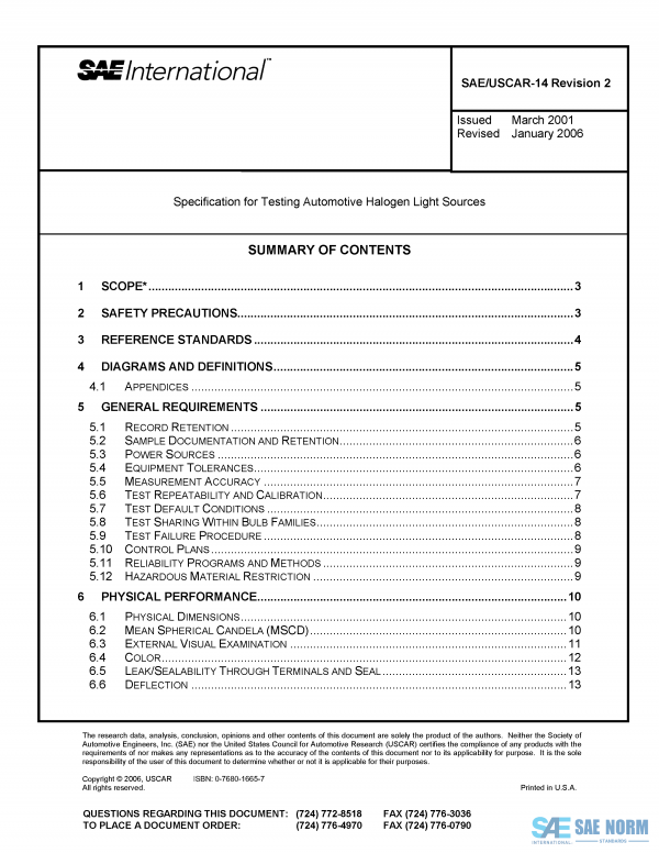 SAE USCAR 14 Series PDF