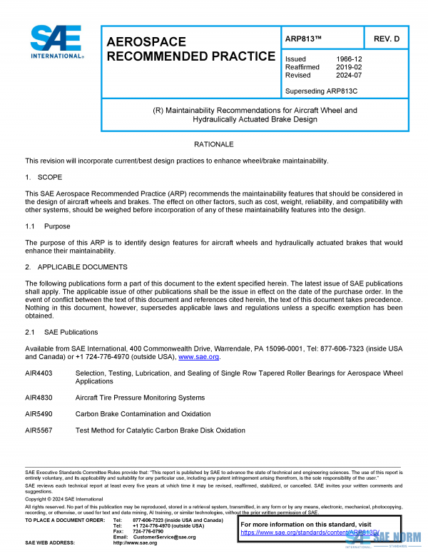 SAE ARP 813 Series PDF