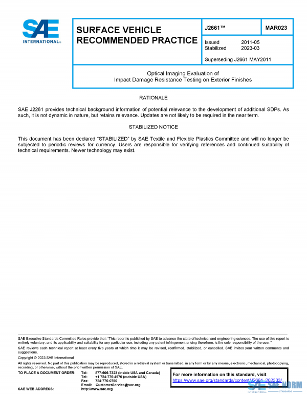 SAE J 2661 Series PDF