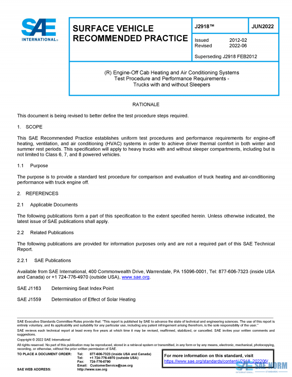 SAE J 2918 Series PDF