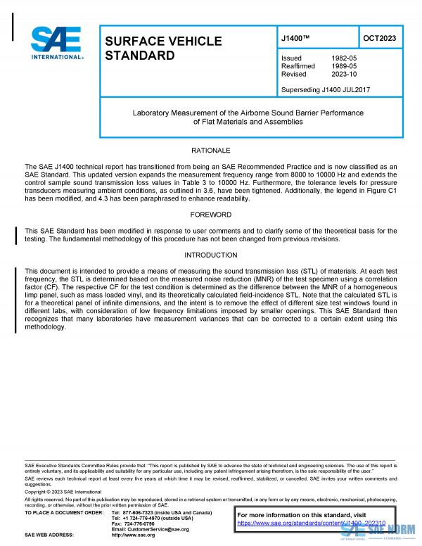 SAE J 1400 Series PDF
